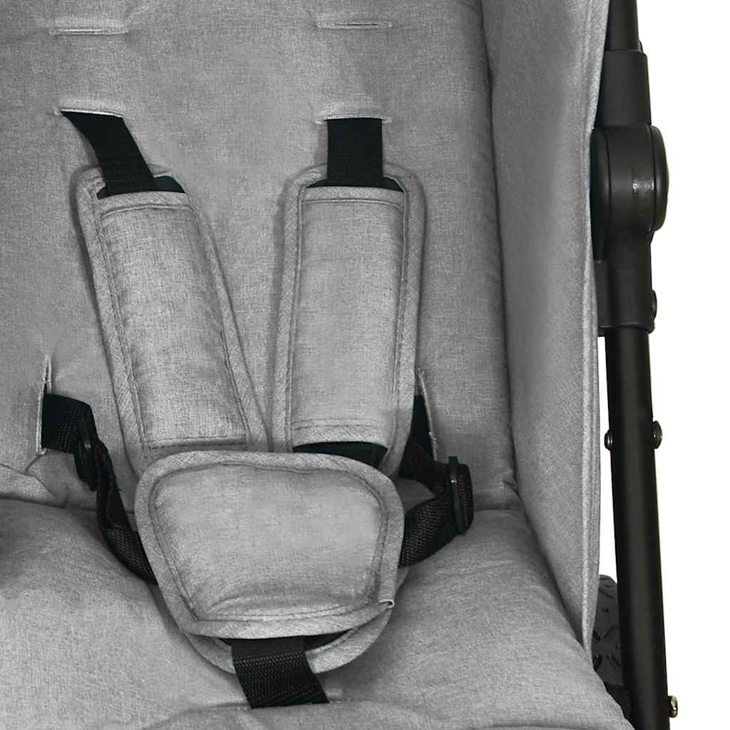 vidaXL Geschwisterwagen Hellgrau Stahl