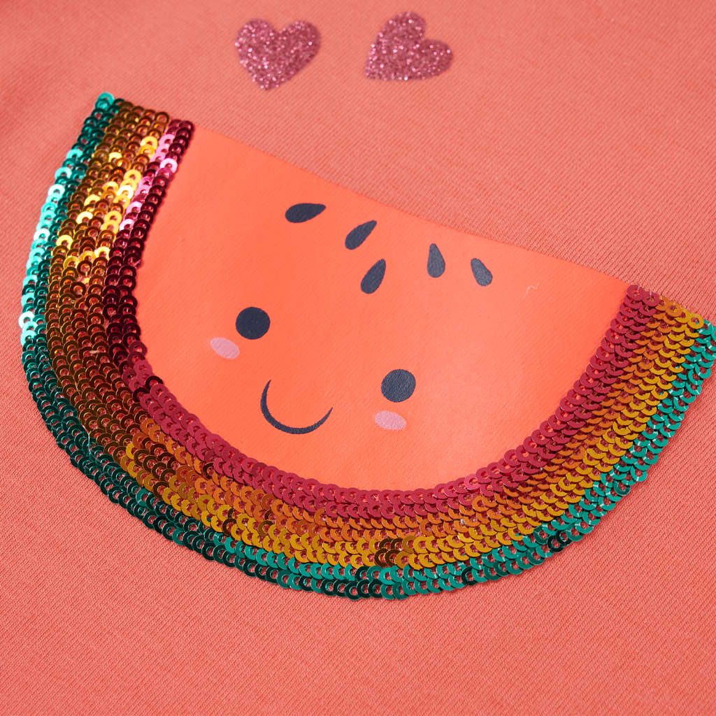 Kinder-T-Shirt mit Rüschenärmeln Korallenrosa 92