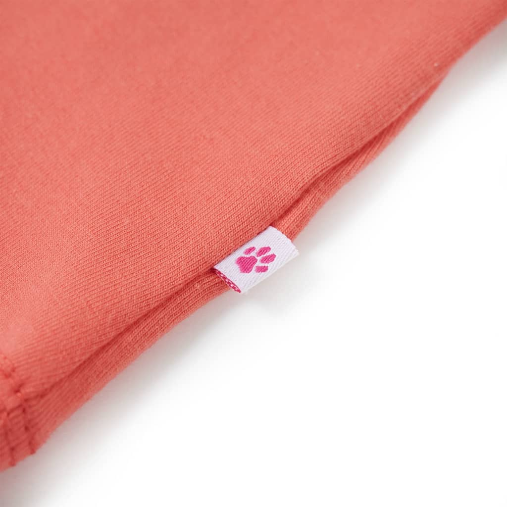 Kinder-T-Shirt mit Rüschenärmeln Korallenrosa 92