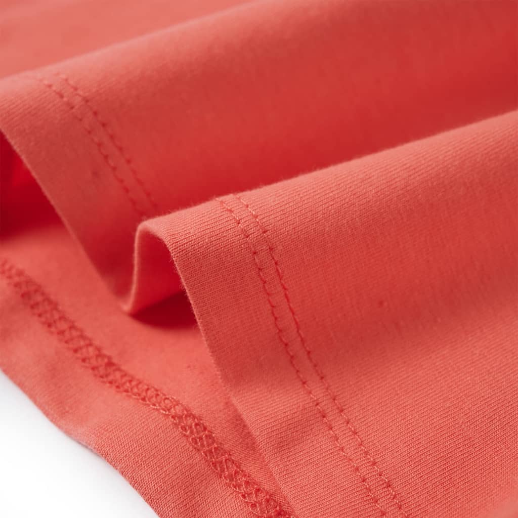 Kinder-T-Shirt mit Rüschenärmeln Korallenrosa 92