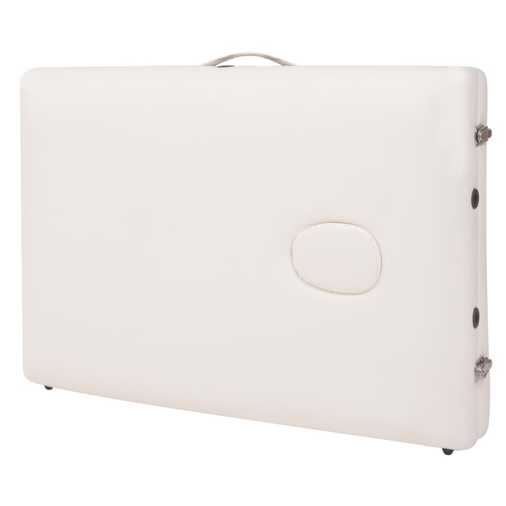 vidaXL Massageliege 2-Zonen mit Hocker Klappbar 10 cm Sitz Weiß