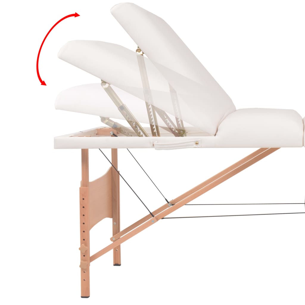vidaXL Massageliege 3-Zonen mit Hocker Klappbar 10 cm Sitz Weiß