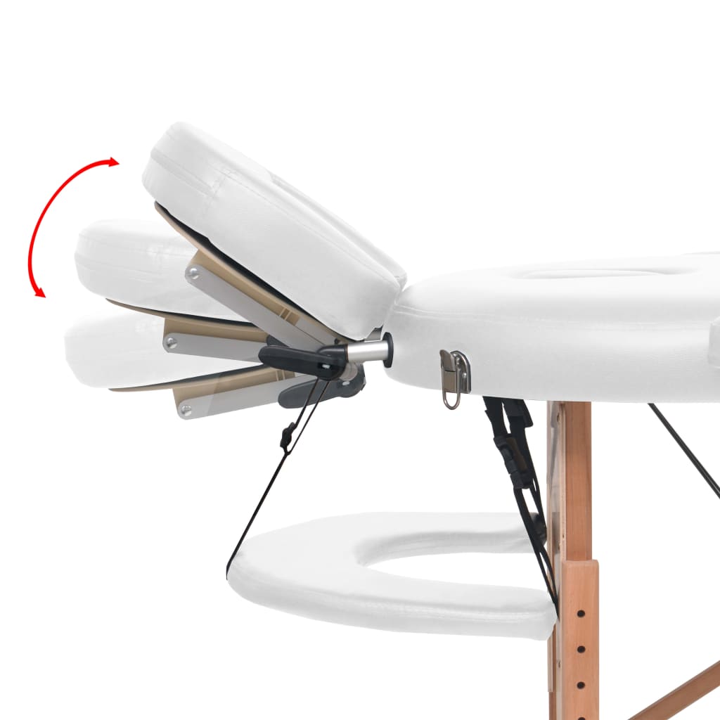 vidaXL Massageliege Klappbar 4 cm Polsterung 2 Nackenrollen Weiß