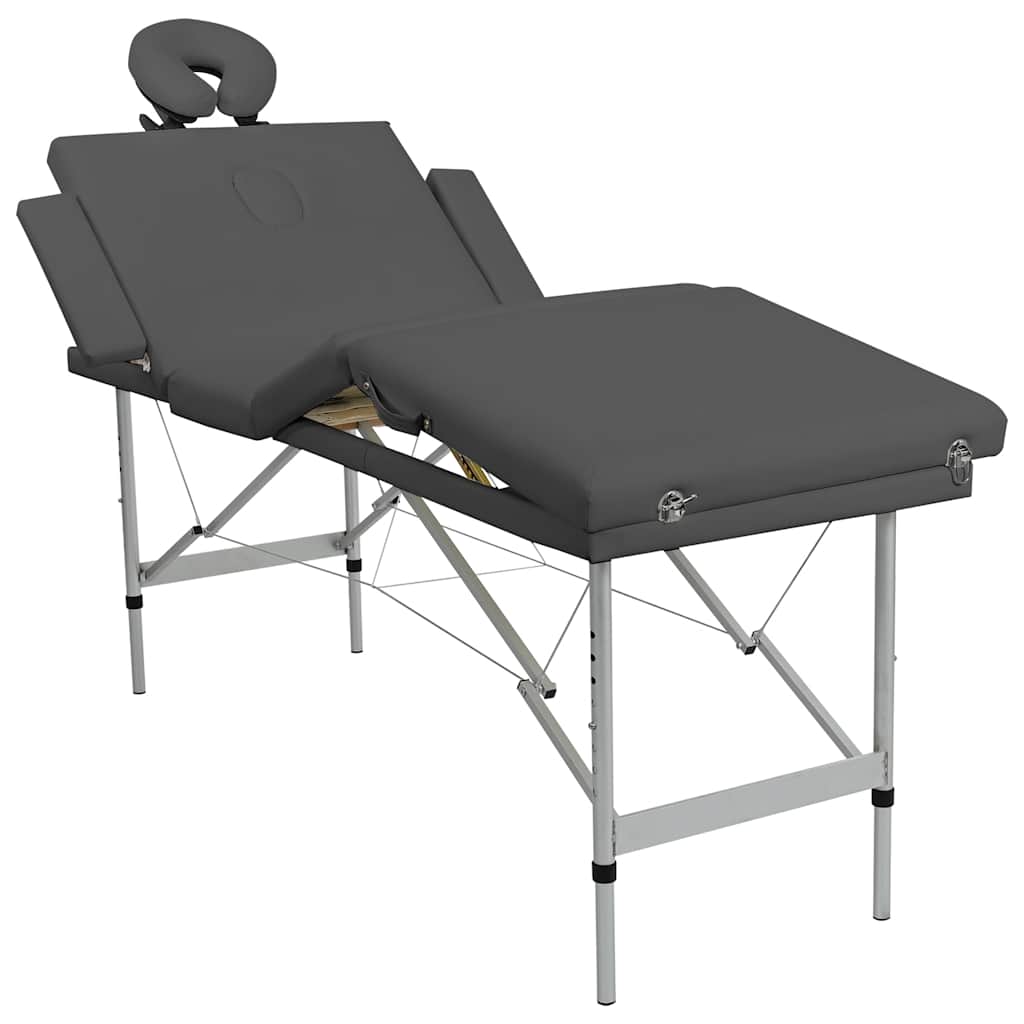 Massagetisch mit Aluminiumrahmen, faltbar 4 Zonen Blau