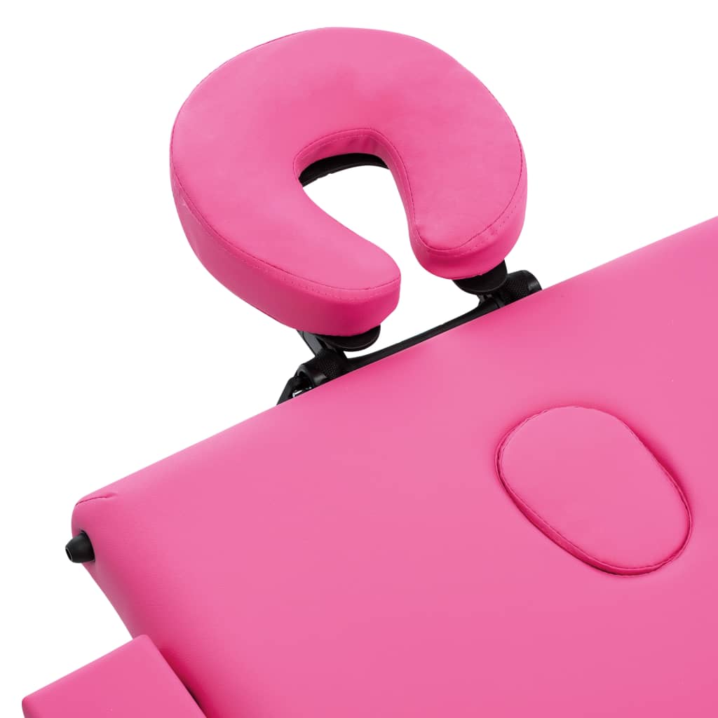 vidaXL Massageliege Klappbar 3-Zonen mit Holzgestell Rosa