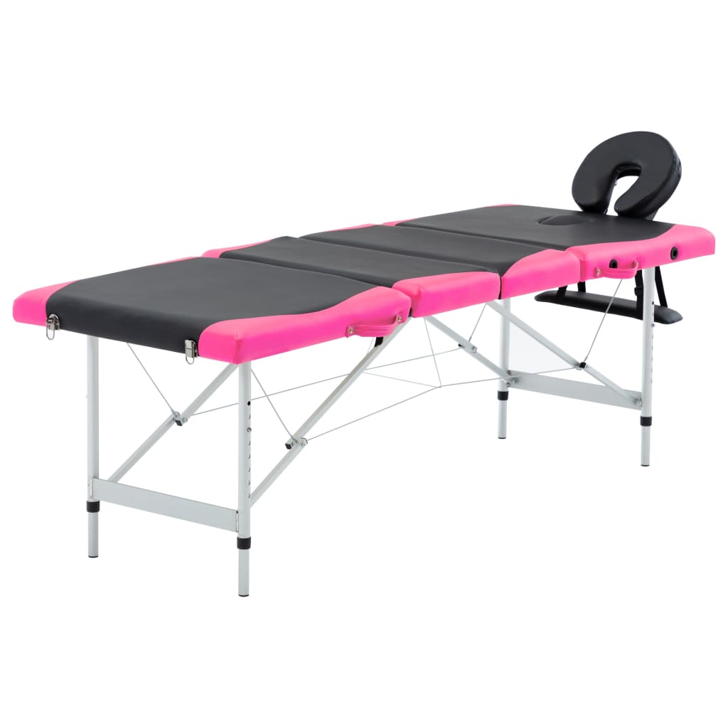 Massageliege Klappbar 4-Zonen mit Aluminiumgestell Rosa