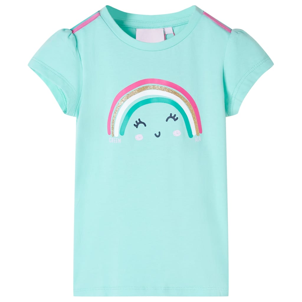 Kinder-T-Shirt Helles Minzgrün 92