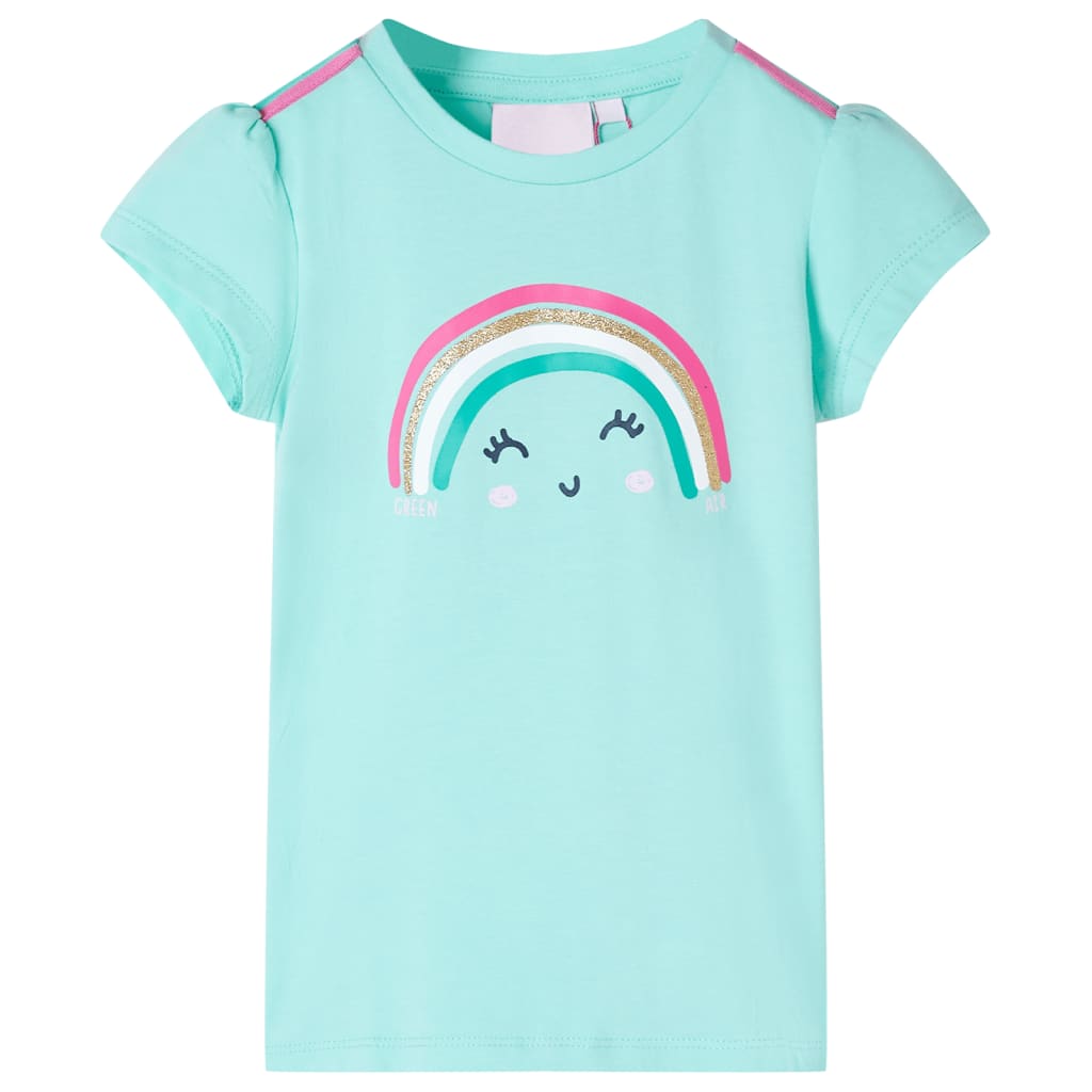 Kinder-T-Shirt Helles Minzgrün 92