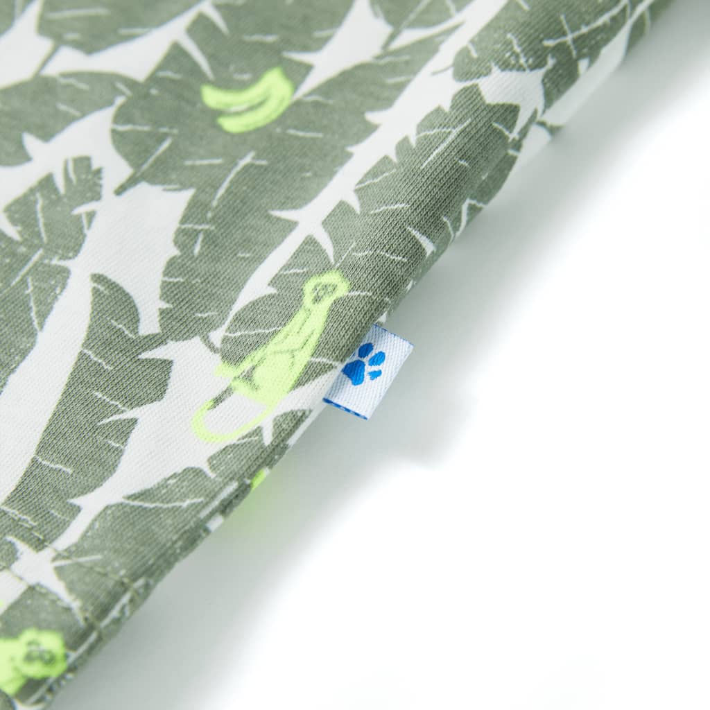 Kinder-T-Shirt Ecru und Dunkles Efeugrün 92