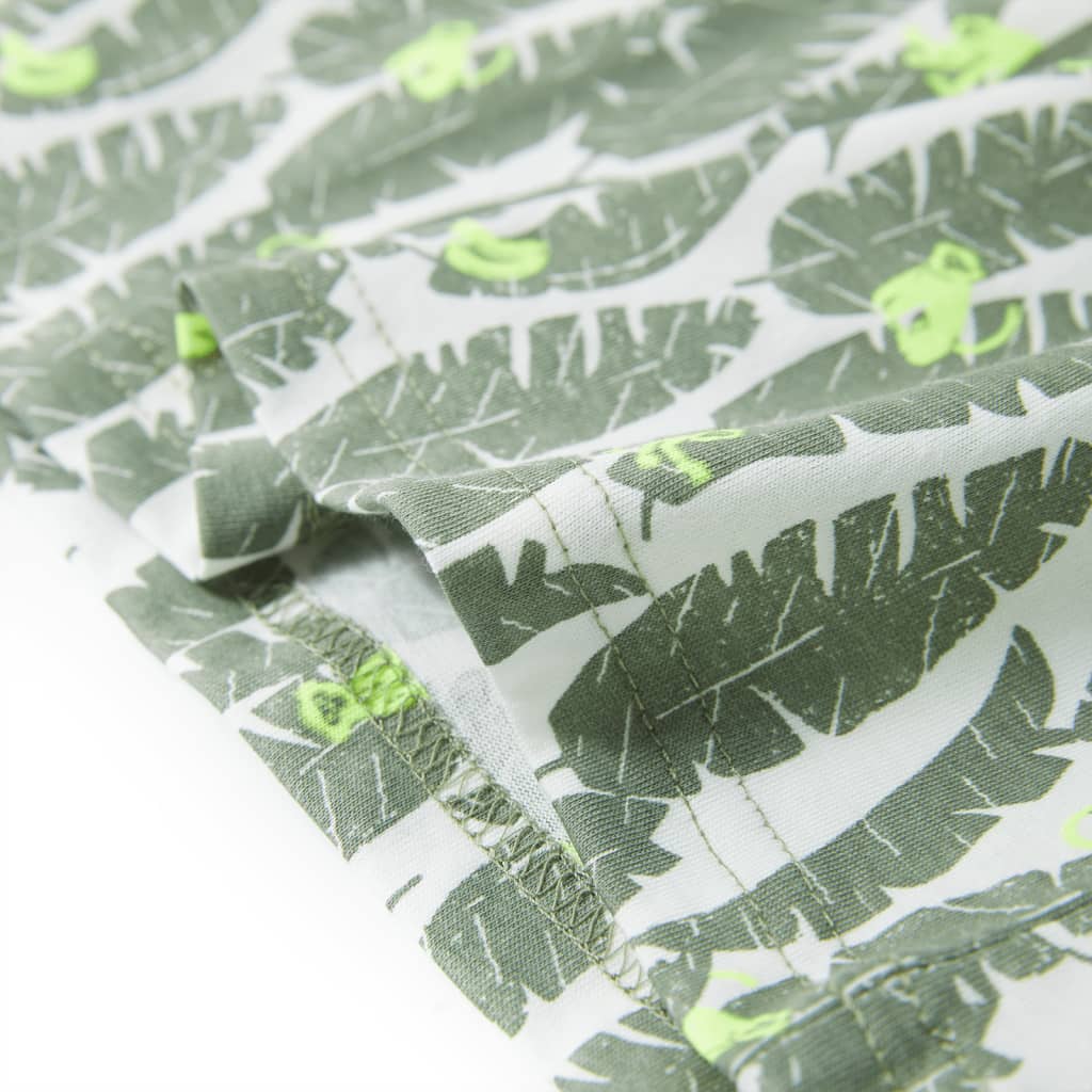 Kinder-T-Shirt Ecru und Dunkles Efeugrün 92