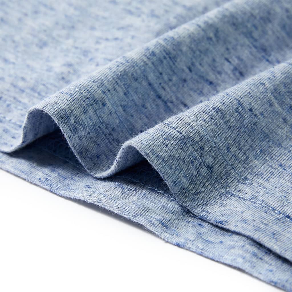 Kinder-Kurzarmshirt Blau Melange 92