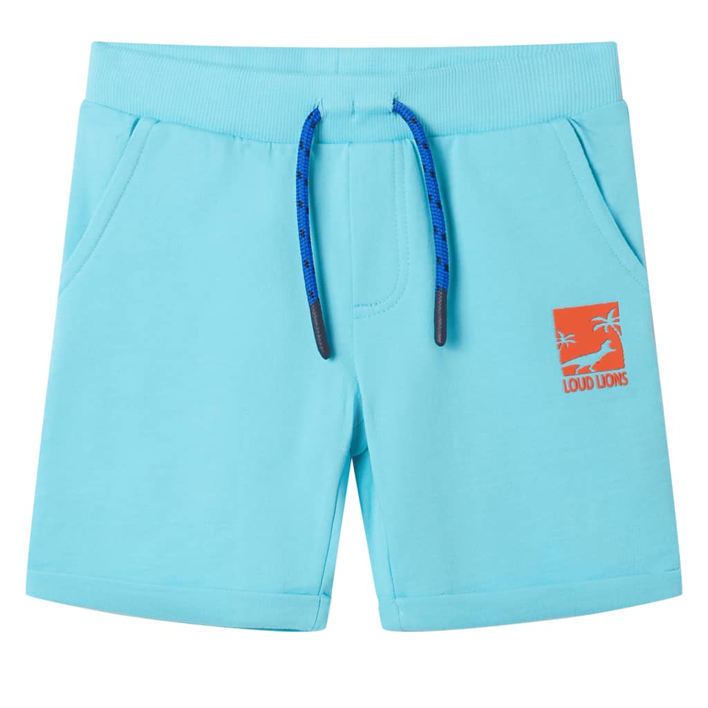 Kindershorts mit Kordelzug Blau Melange 92