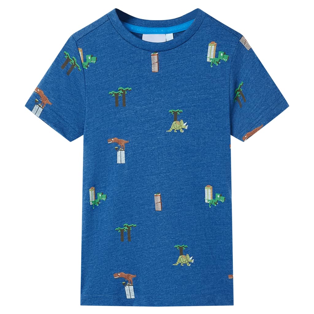 Kinder-T-Shirt Blau Melange 92
