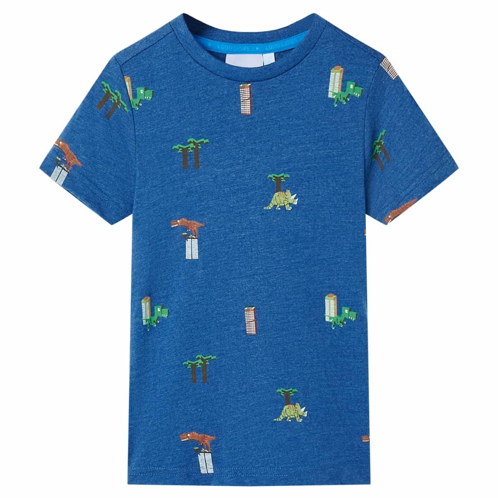 Kinder-T-Shirt Blau Melange 92