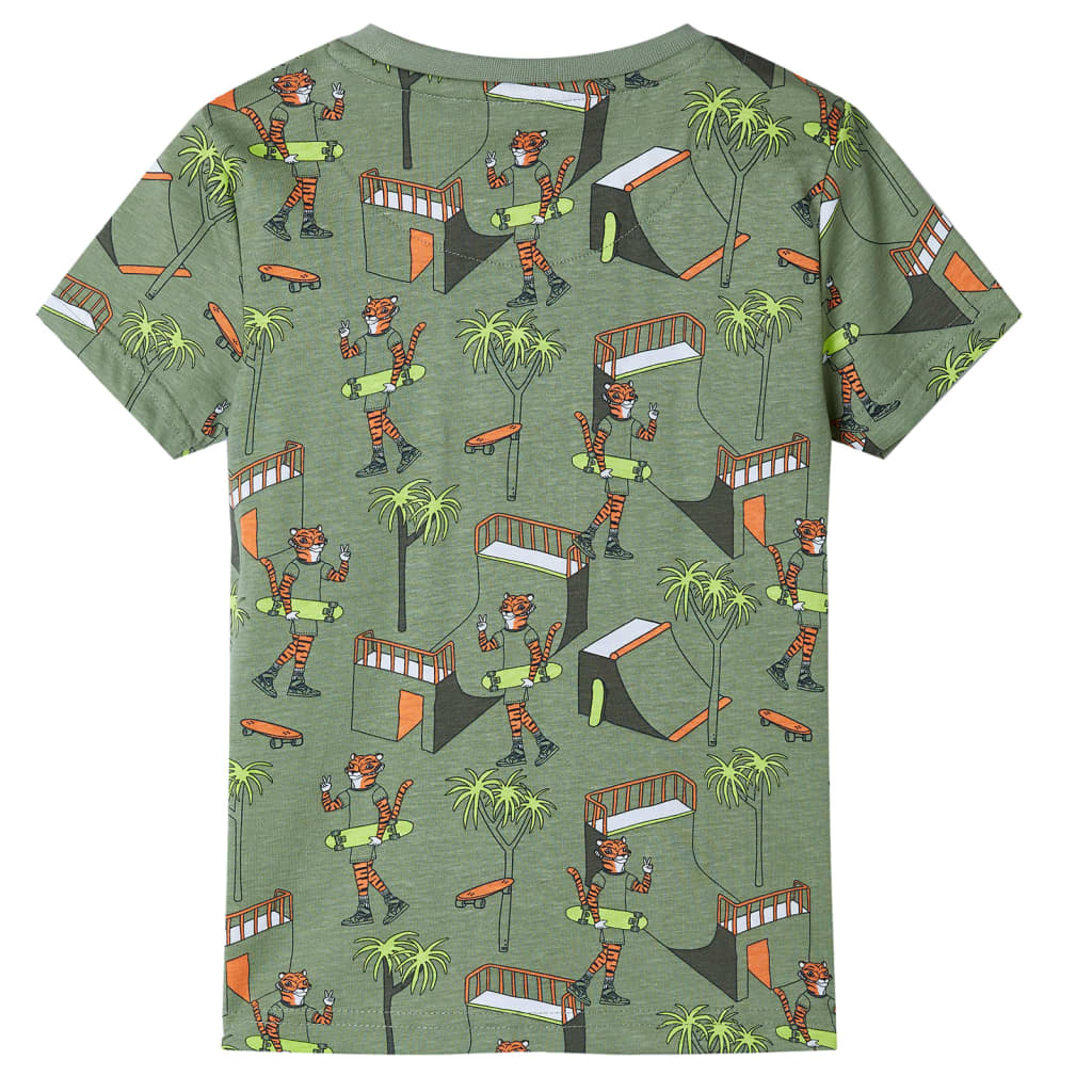 Kinderpyjama mit Kurzen Ärmeln Hellkhaki 92