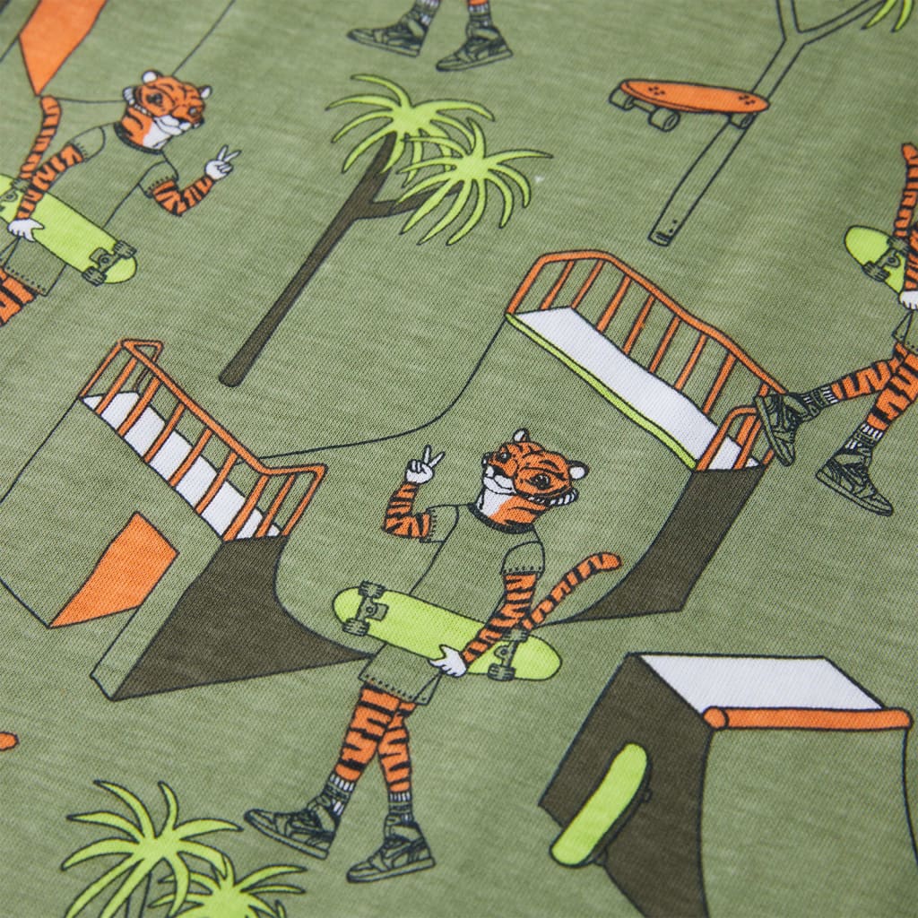 Kinderpyjama mit Kurzen Ärmeln Hellkhaki 92