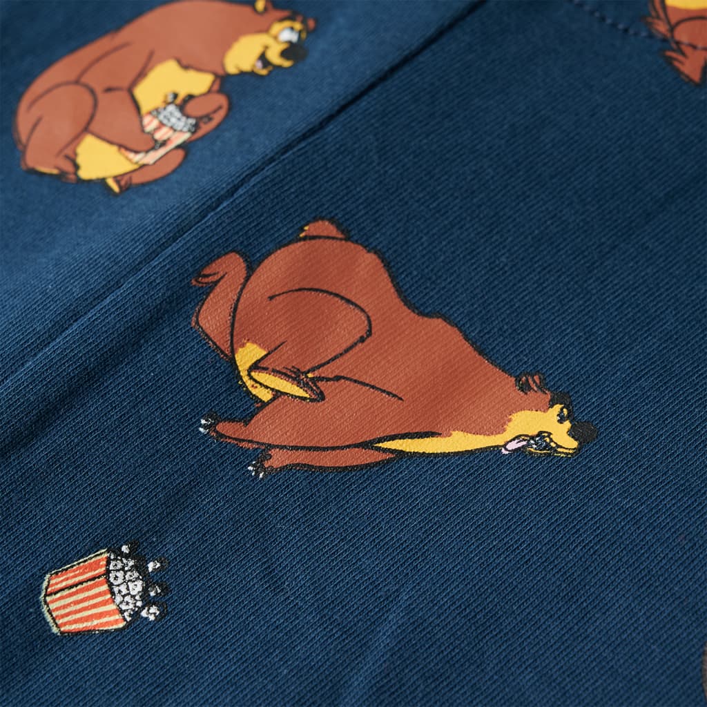 Kinder-Schlafanzug Einteiler Jeansblau 92