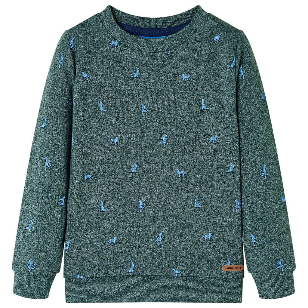 Kinder-Sweatshirt DunkelgrĂĽn Melange 92