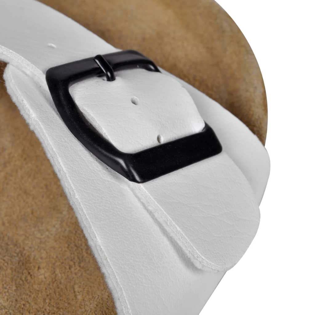 vidaXL Damen Biokork-Sandale mit 1 Schnalle Weiß Größe 36