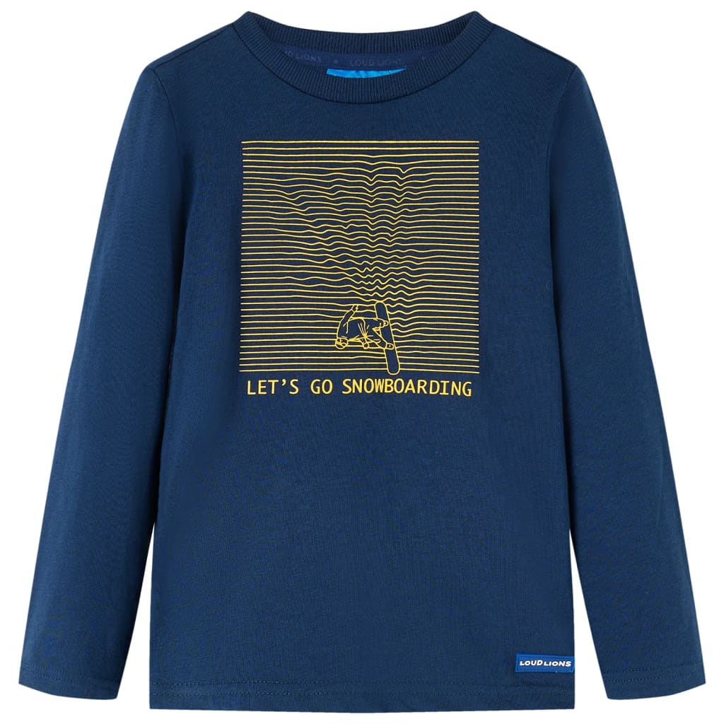 Kinder-Langarmshirt Marineblau 92