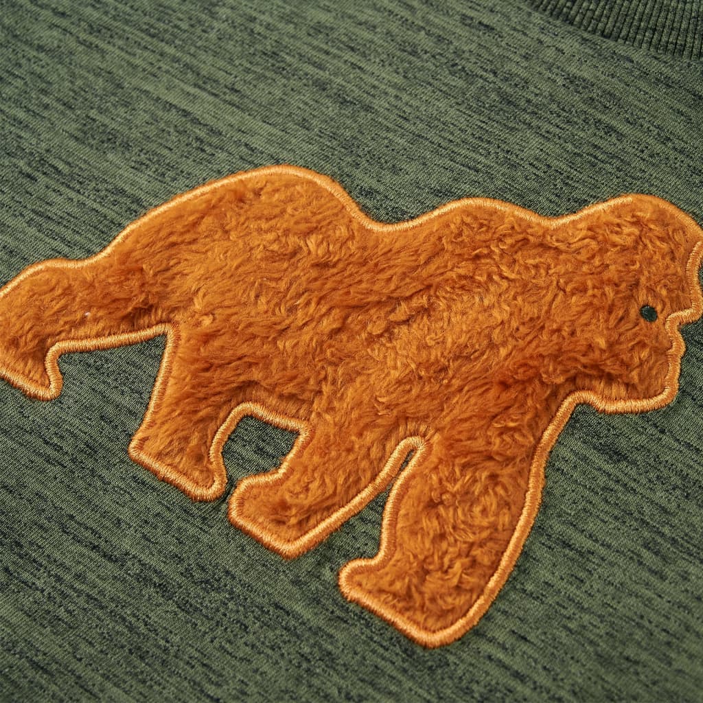 Kinder-Langarmshirt Khaki Melange 92