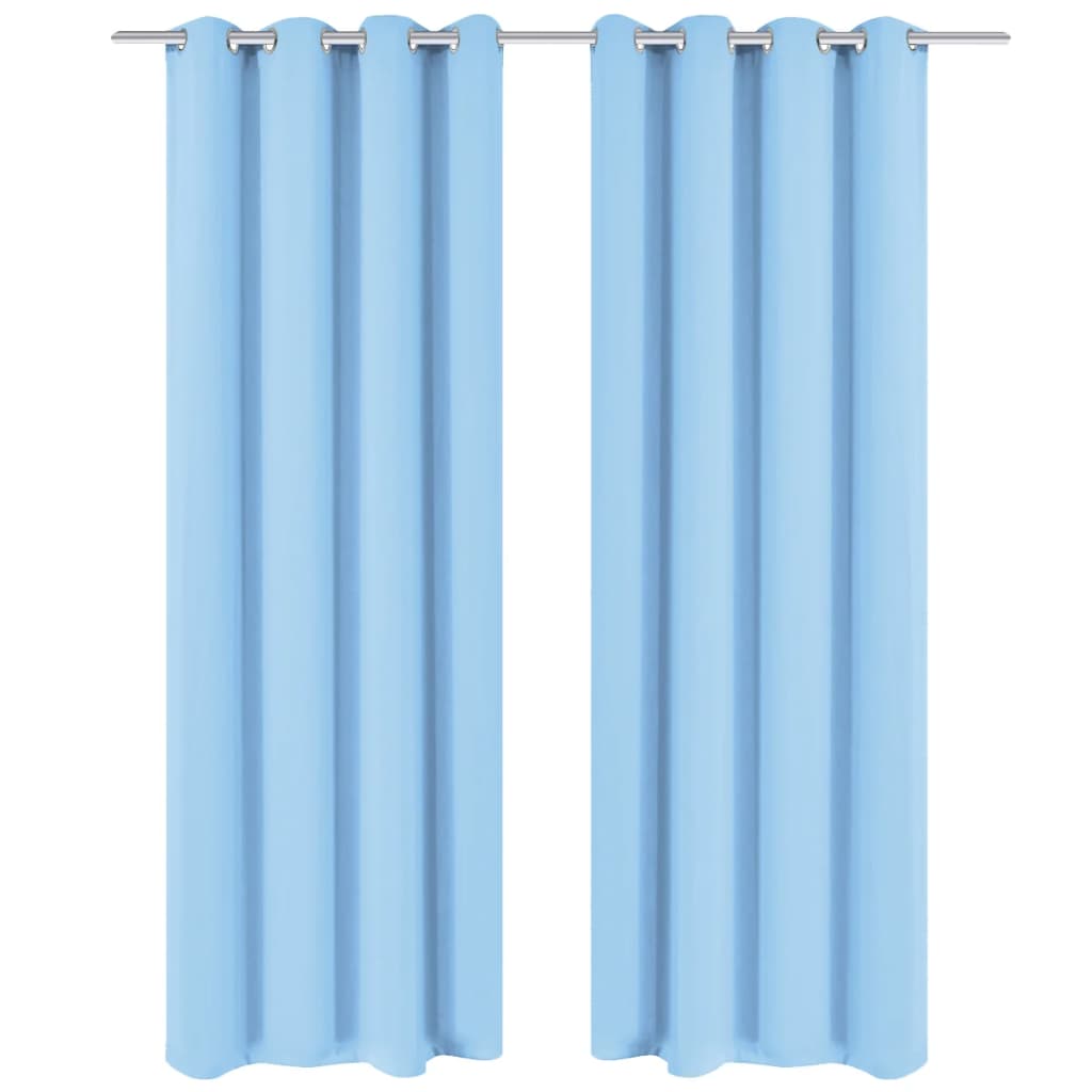 Verdunkelungs-Vorhänge mit Metallringen 135 x 245 cm Schwarz blackout