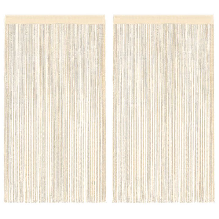 vidaXL Fadenvorhang 2 Stk.100 x 250 cm Weiß