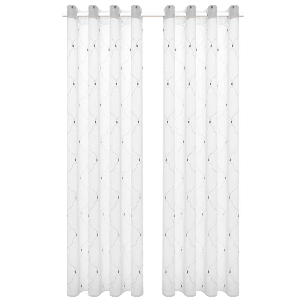 vidaXL Vorhänge 2 pcs Weiß 140 x 245 cm Polyester