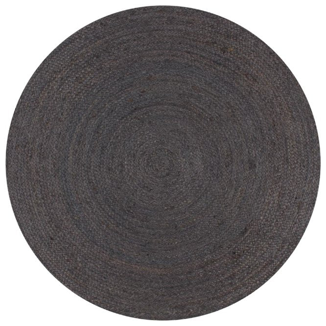 vidaXL Teppich Handgefertigt Jute Rund 90 cm Grau