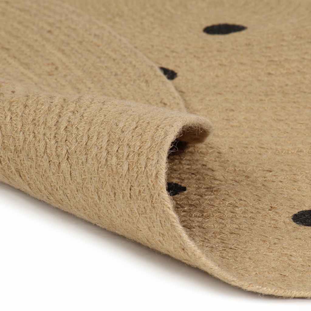 vidaXL Teppich Handgefertigt Jute mit Punktmuster 90 cm