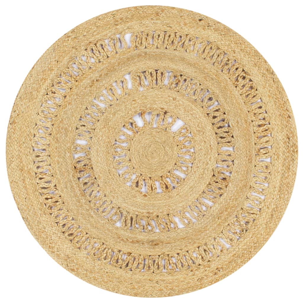 vidaXL Teppich Handgefertigt Jute Geflochten 90 cm