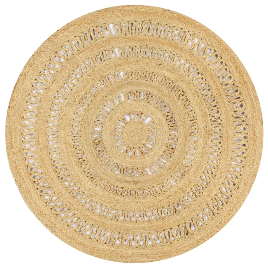 Teppich Handgefertigt Jute Geflochten 90 cm