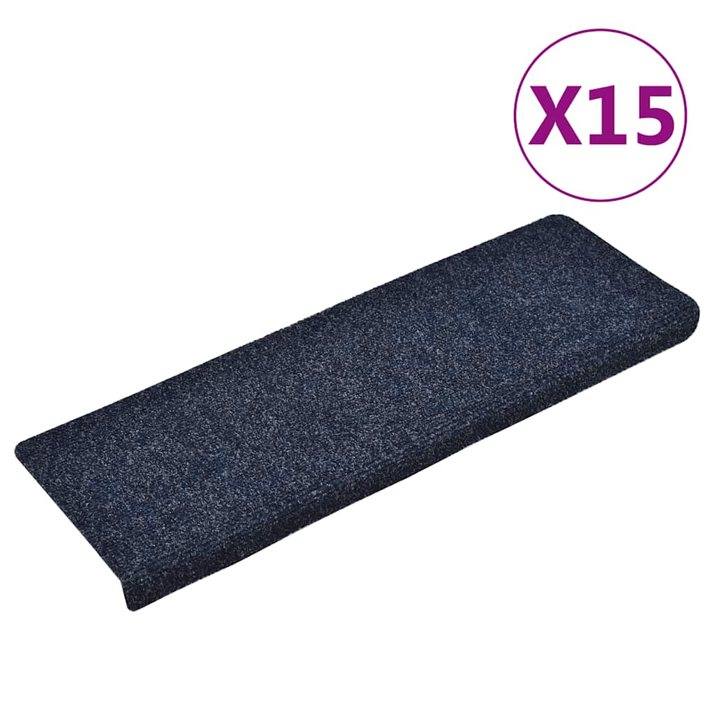 vidaXL Stufenmatten Selbstklebend 15 Stk. 65x21x4 cm Creme Rechteckiger Rand