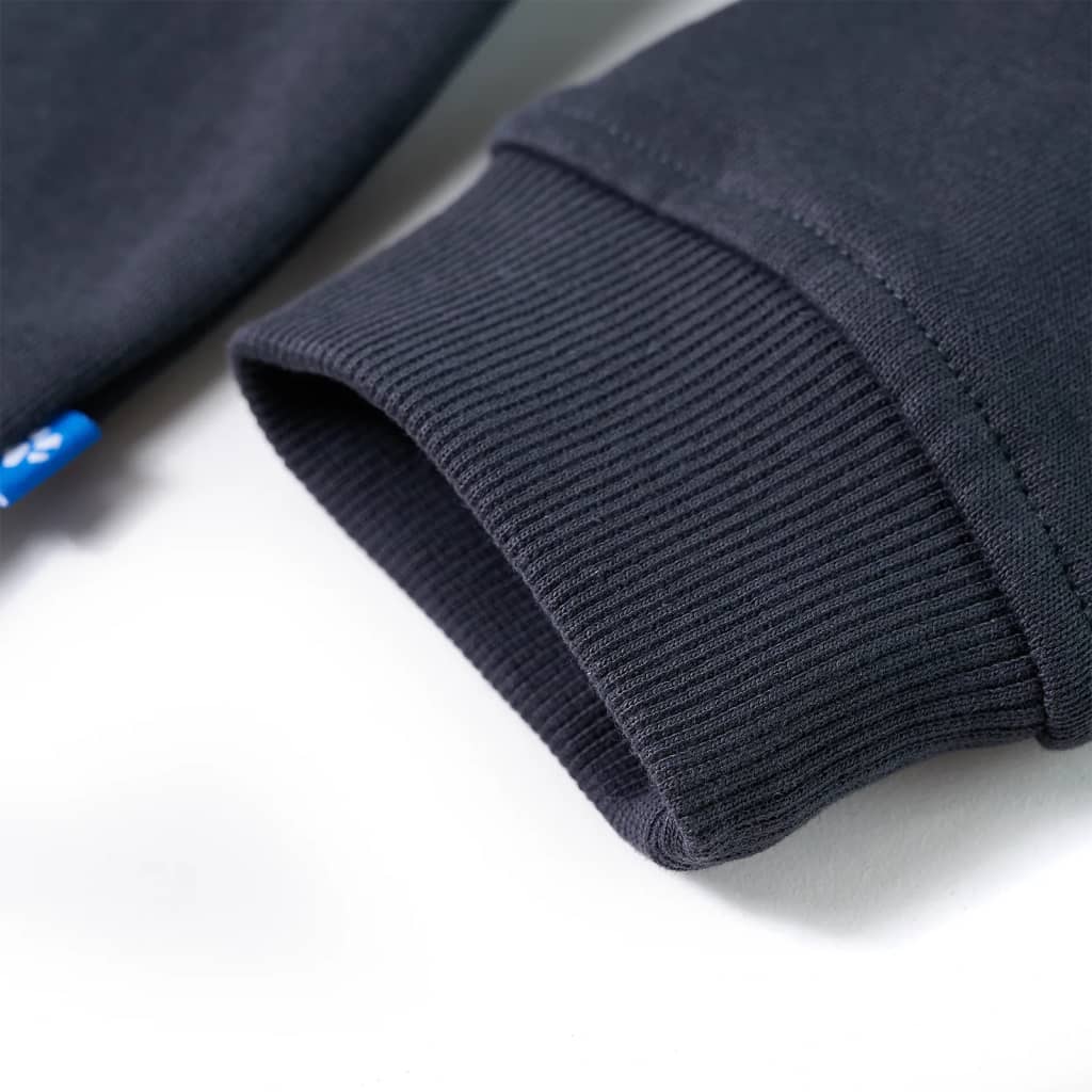 Kinder-Kapuzenpullover mit Halbem Reißverschluss Anthrazit Cognac 92