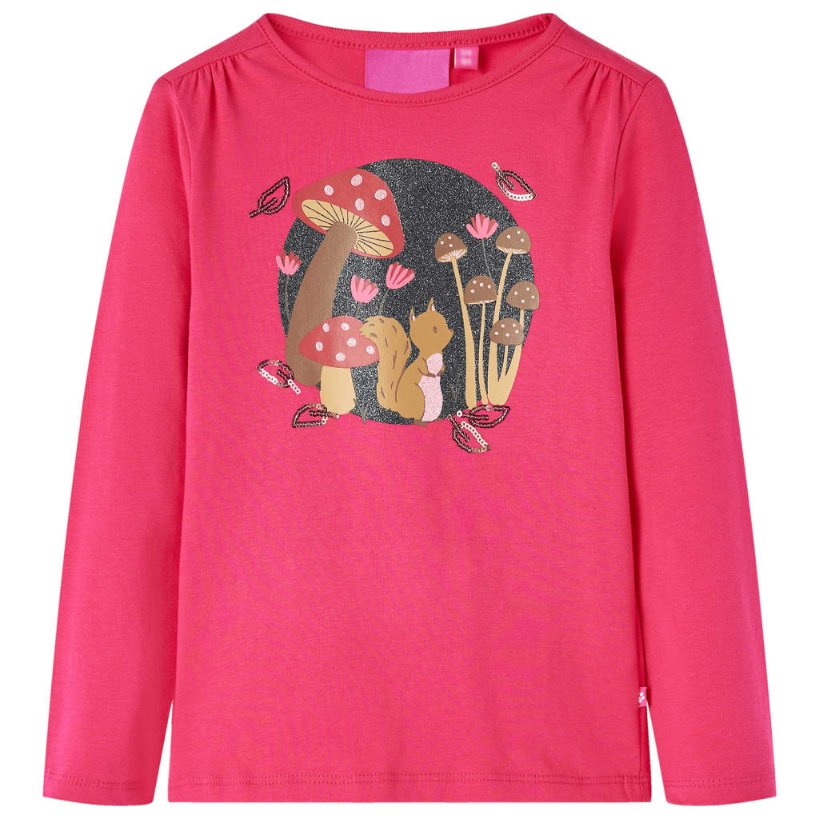 Kinder-Langarmshirt Knallrosa 92