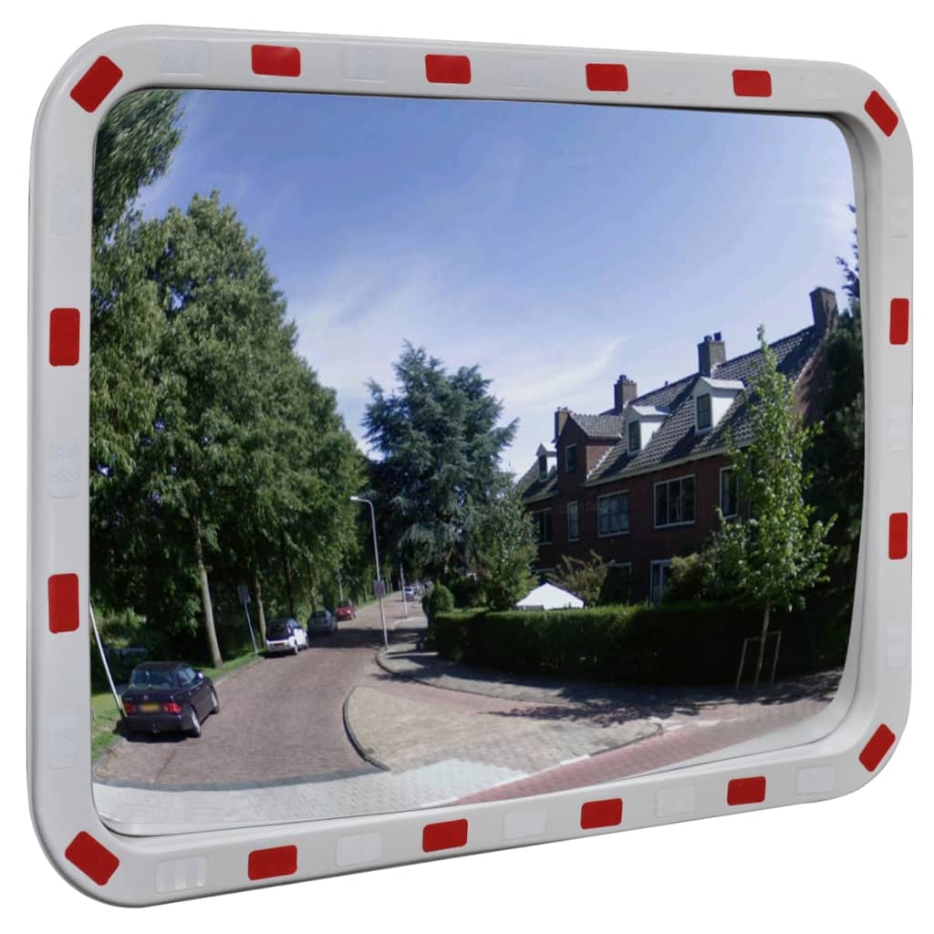vidaXL Verkehrsspiegel Konvex Viereckig 40×60 cm mit Reflektoren