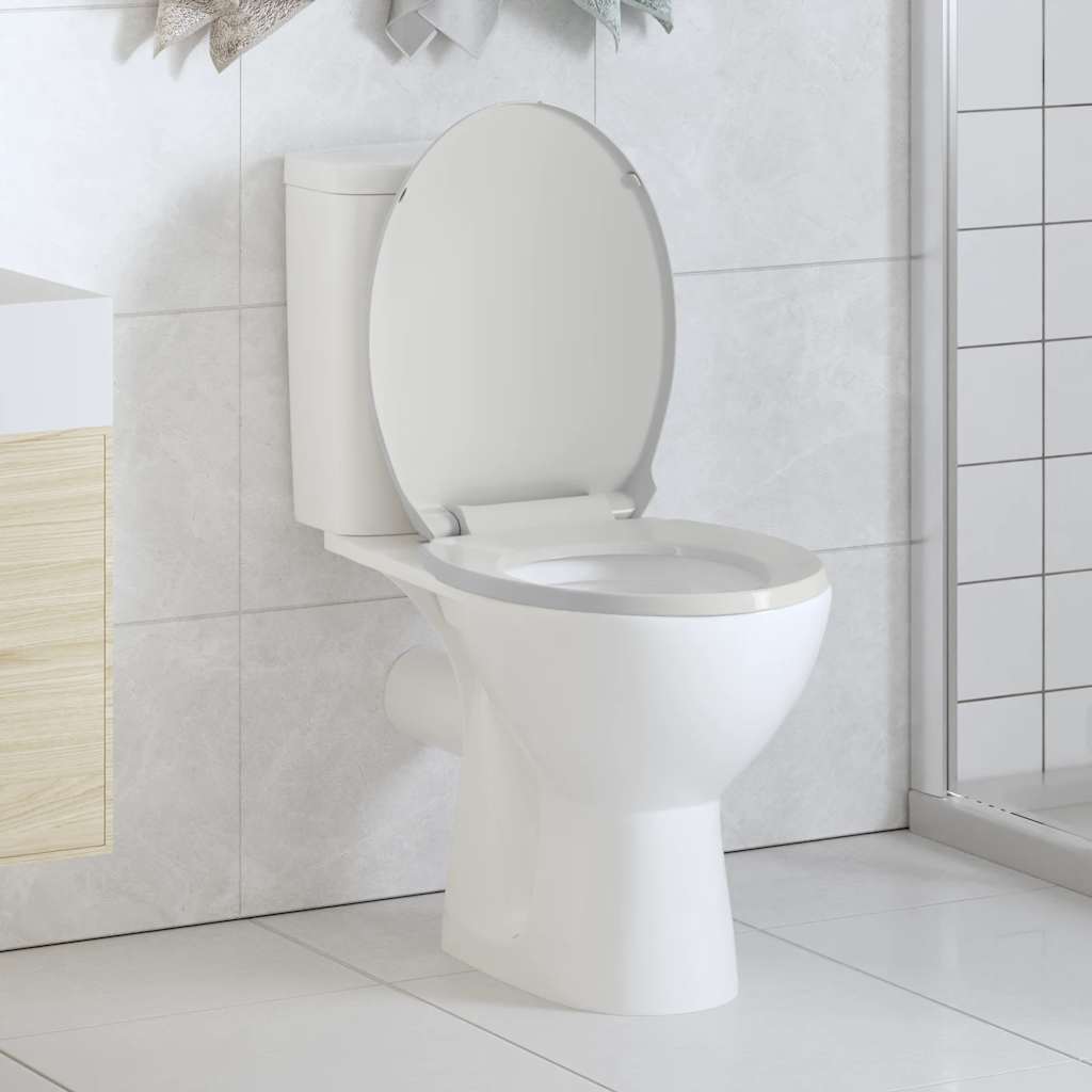 vidaXL Toilettensitz mit Absenkautomatik Weiß Oval