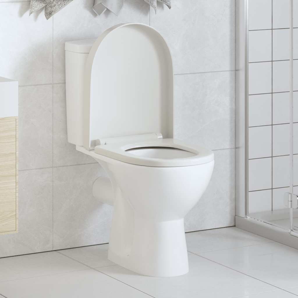 vidaXL Toilettensitz mit Absenkautomatik und Quick-Release Weiß Eckig