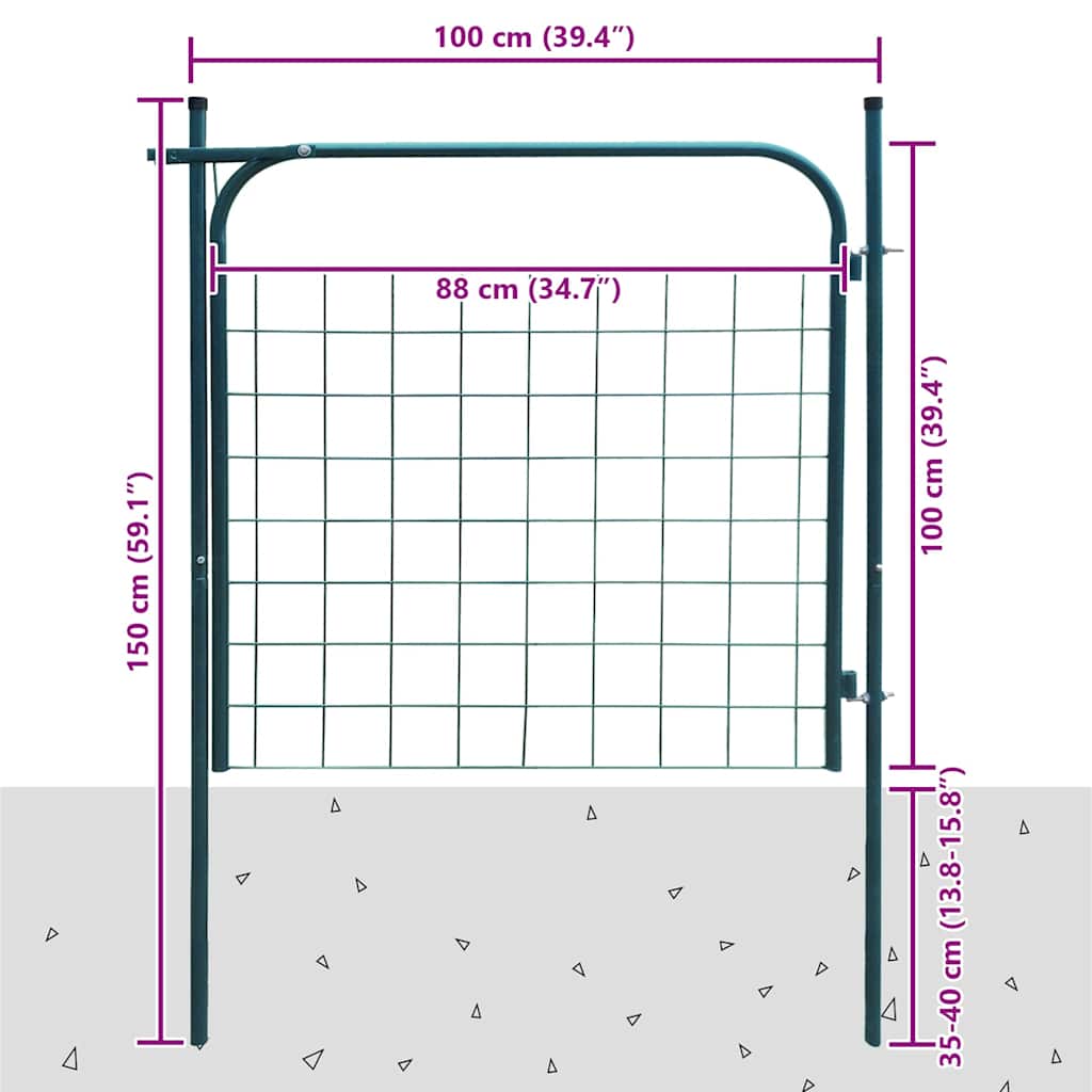 vidaXL Gartentor 100x100 cm Grün