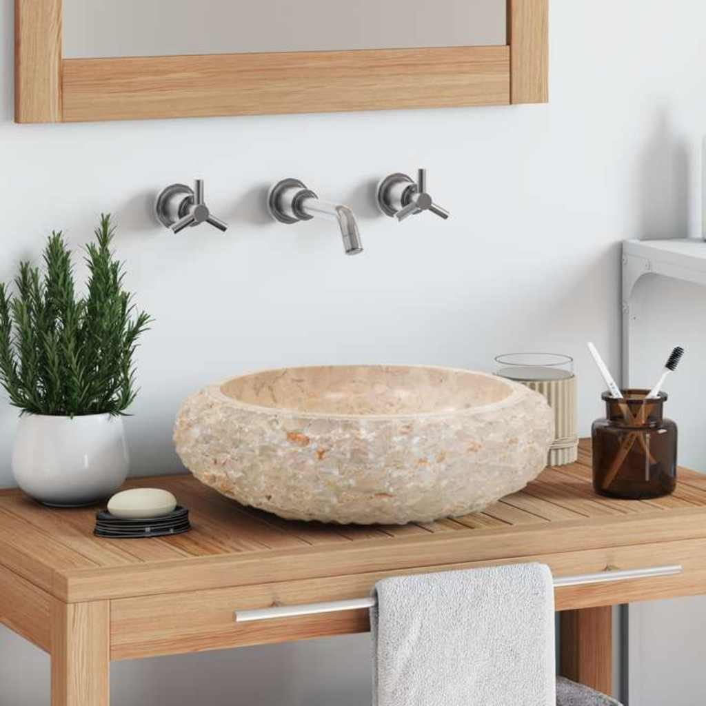 vidaXL Waschbecken 40x12 cm Marmor Schwarz