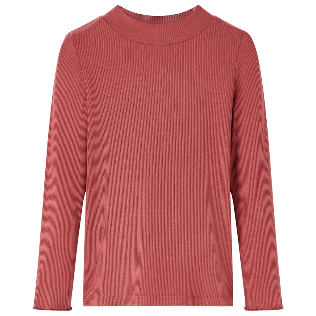 Kinder-Langarmshirt Halbrollkragen Dunkles Minzgrün 92