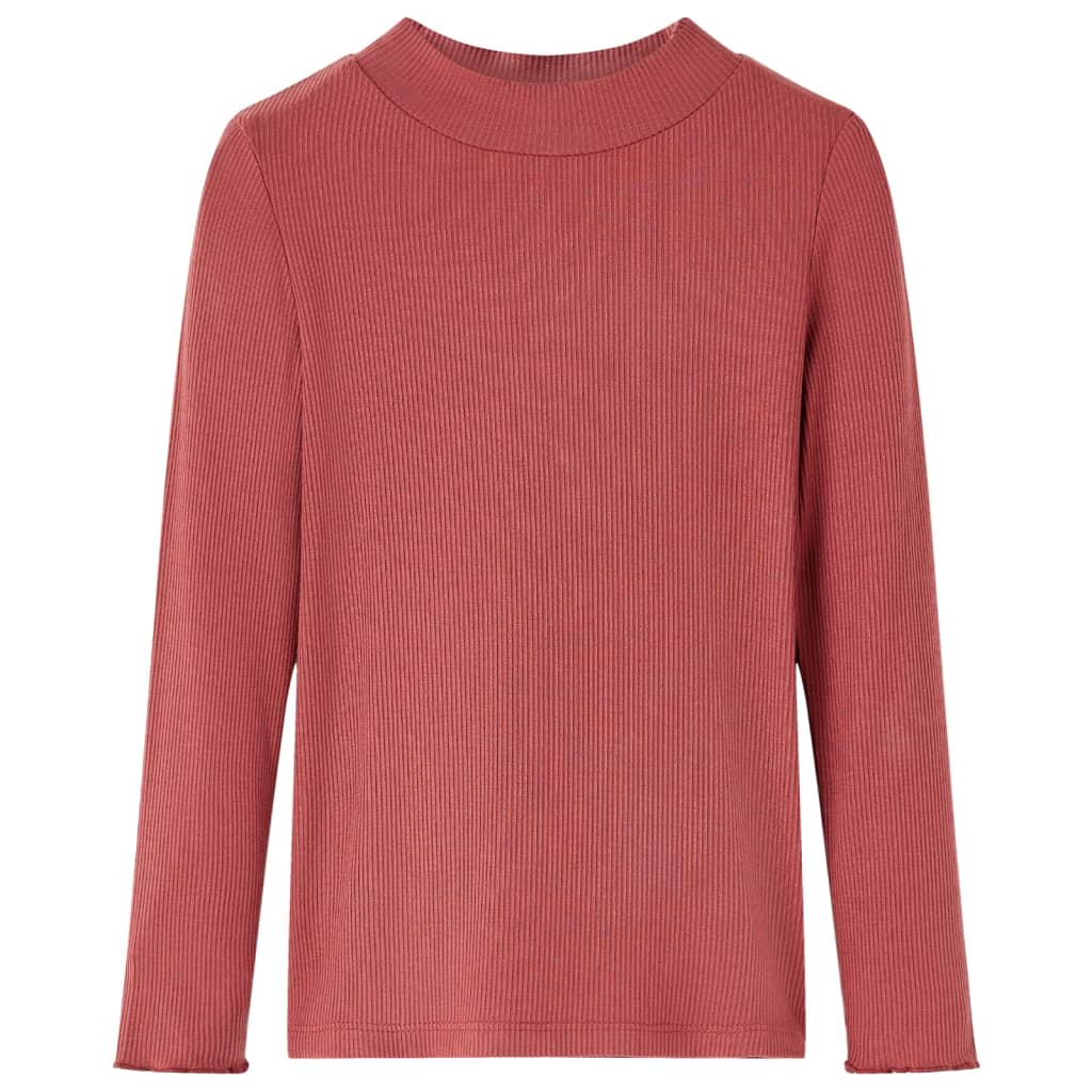 Kinder-Langarmshirt Halbrollkragen Dunkles Minzgrün 92