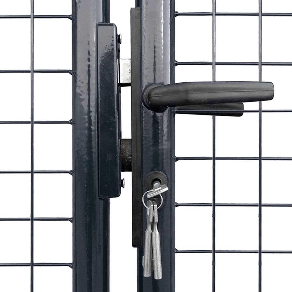 vidaXL Maschen-Gartentor verzinkter Stahl 400 x 150 cm Grau