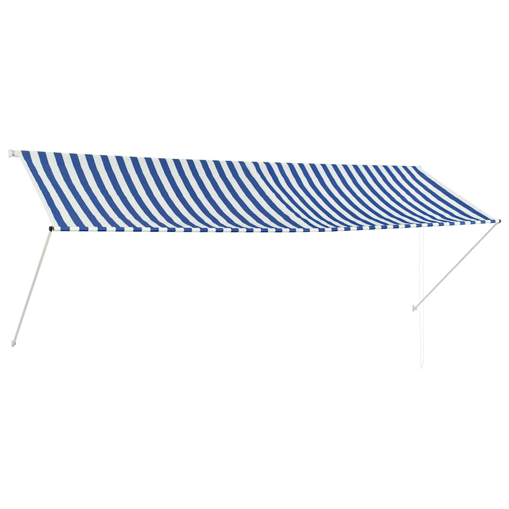 vidaXL Einziehbare Markise 150×150 cm Blau und Weiß