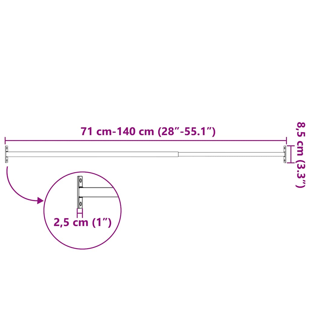 vidaXL Einstellbare Fenster-Sicherheitsstange 710-1200 mm