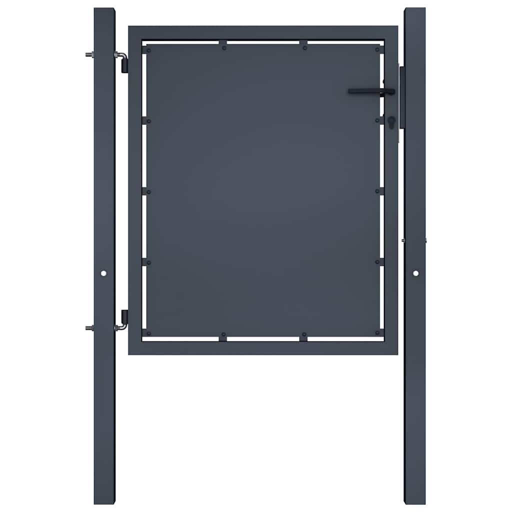 Gartentor aus Stahl 100 x 75 cm Anthrazit
