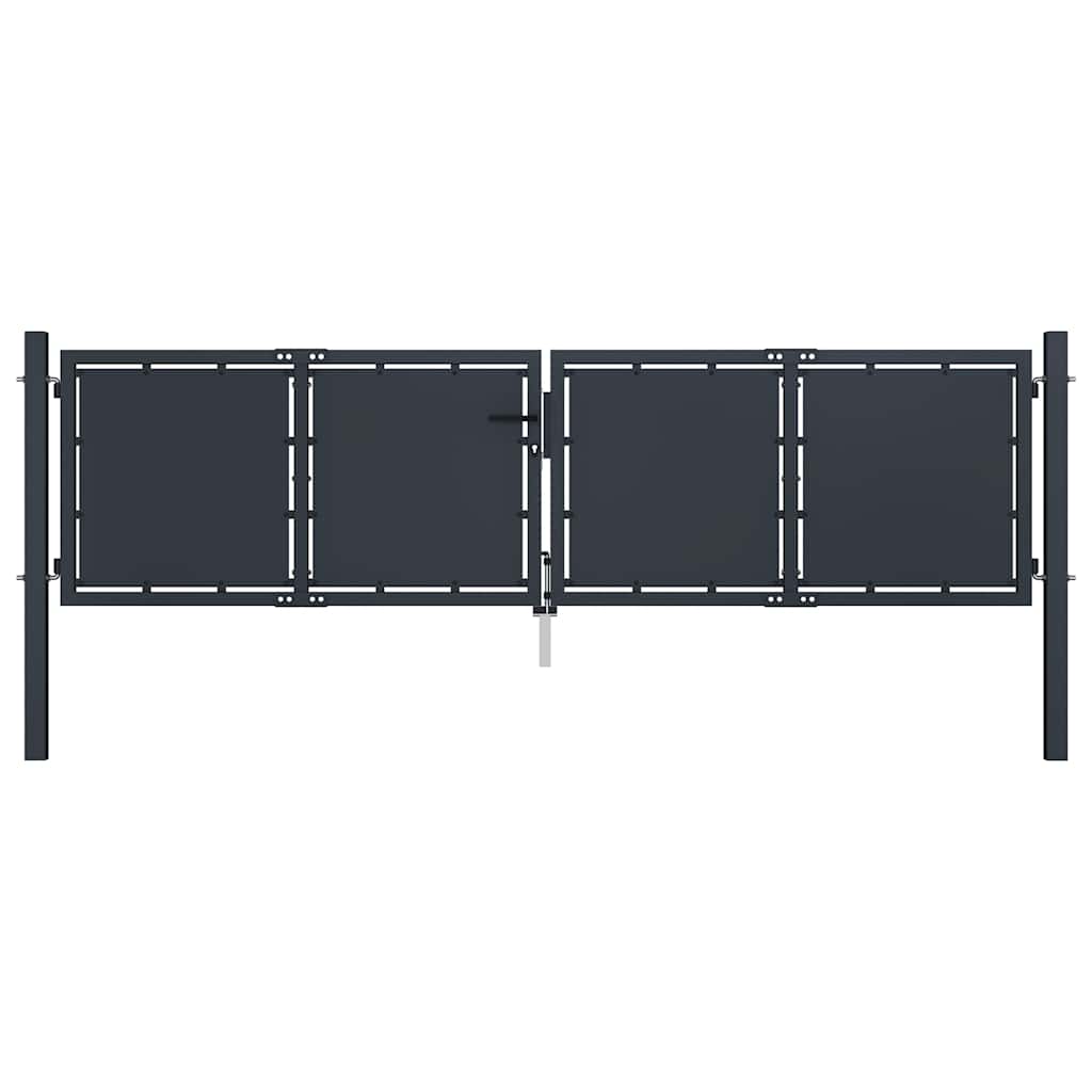 Gartentor aus Stahl 100 x 75 cm Anthrazit