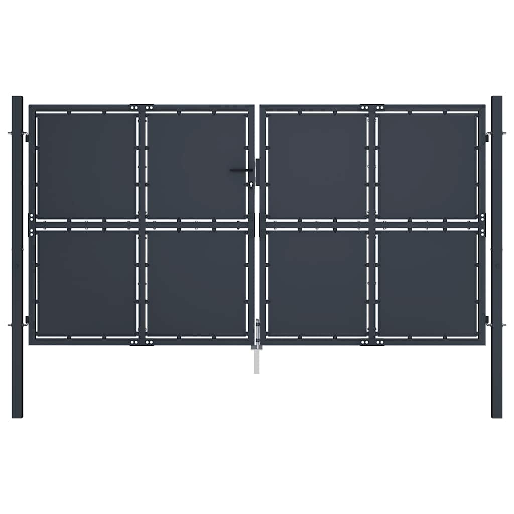 Gartentor aus Stahl 100 x 75 cm Anthrazit