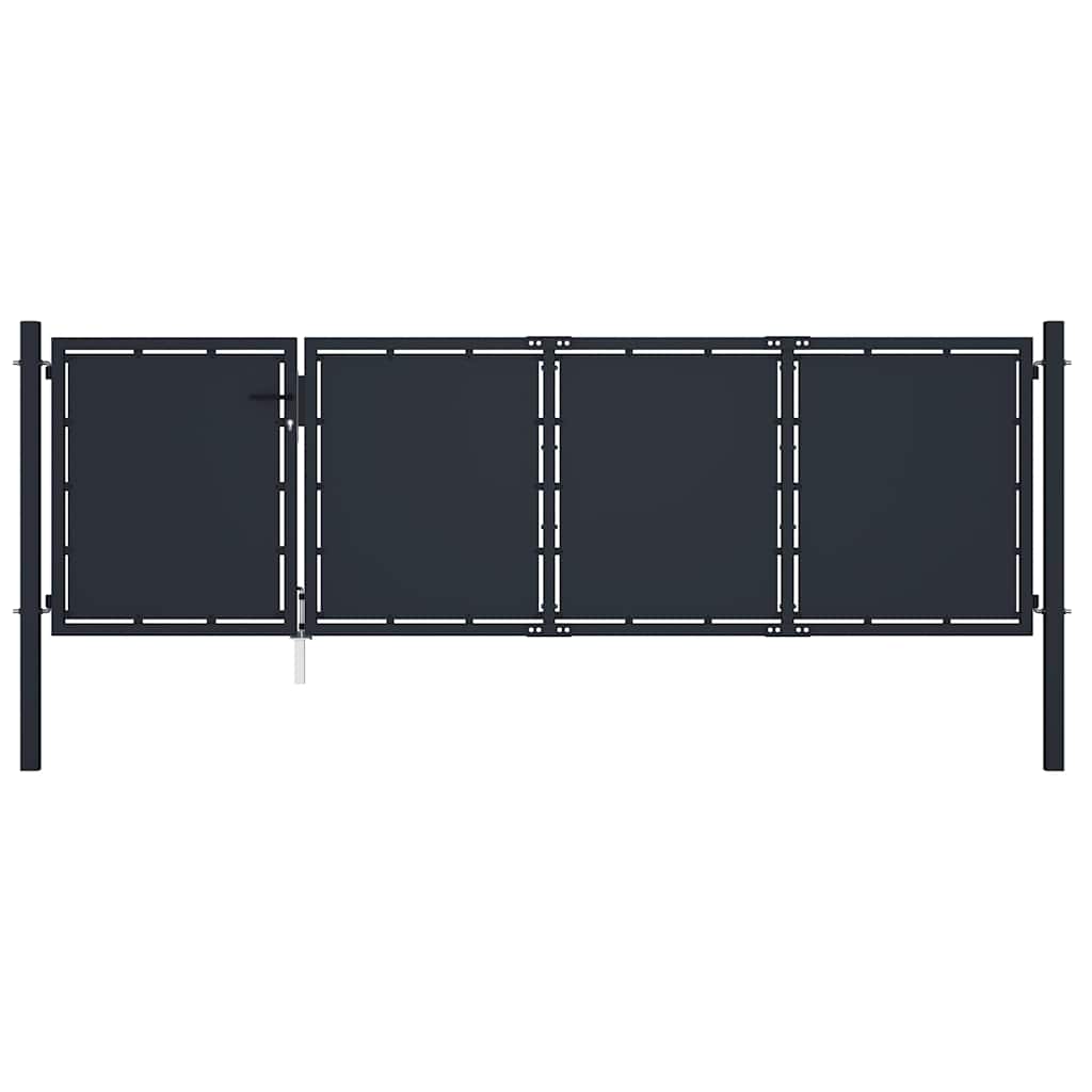 Gartentor aus Stahl 100 x 75 cm Anthrazit