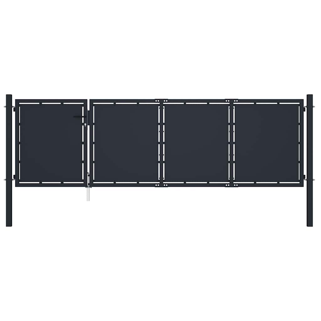 Gartentor aus Stahl 100 x 75 cm Anthrazit